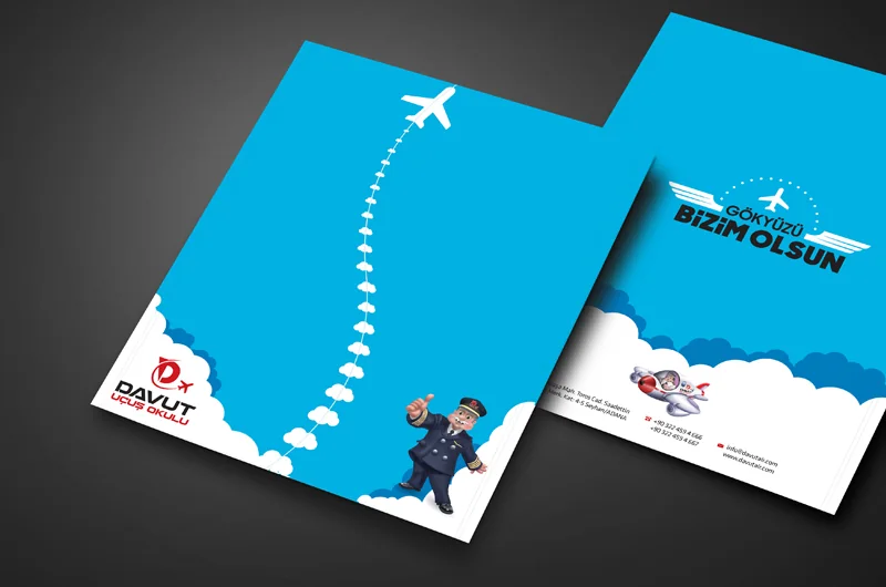 Davut Air Uçuş Okulu katalog ve broşür tasarımı